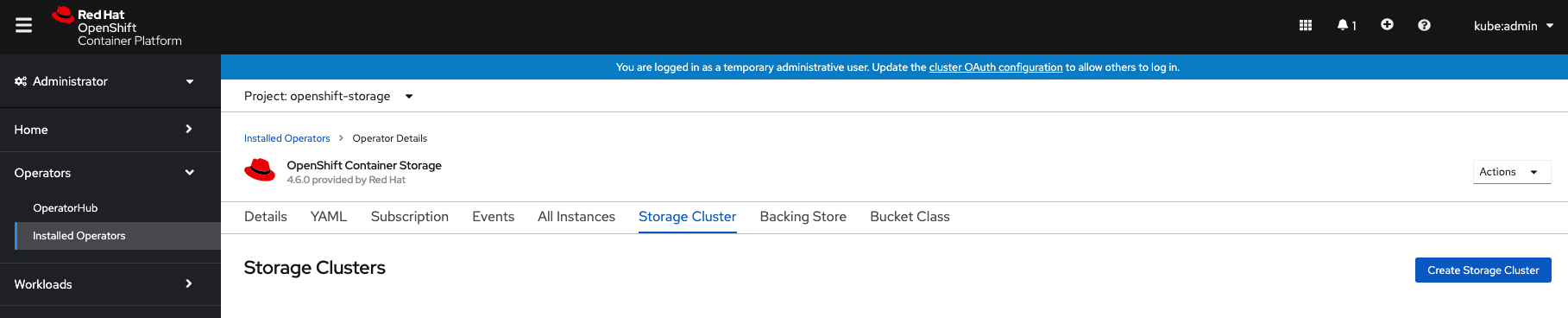 Create Storage Cluster